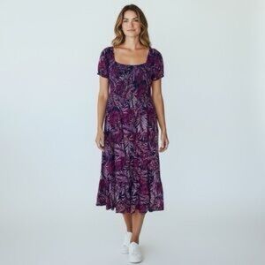 Soft Surroundings NWT  Purple Floral Midi Dress